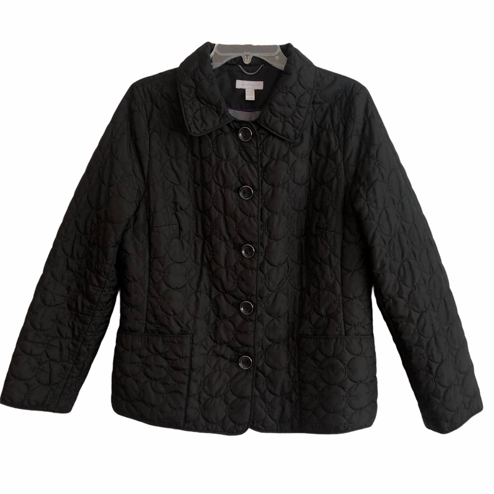 Charter Club Black Lightweight Quilted Jacket M